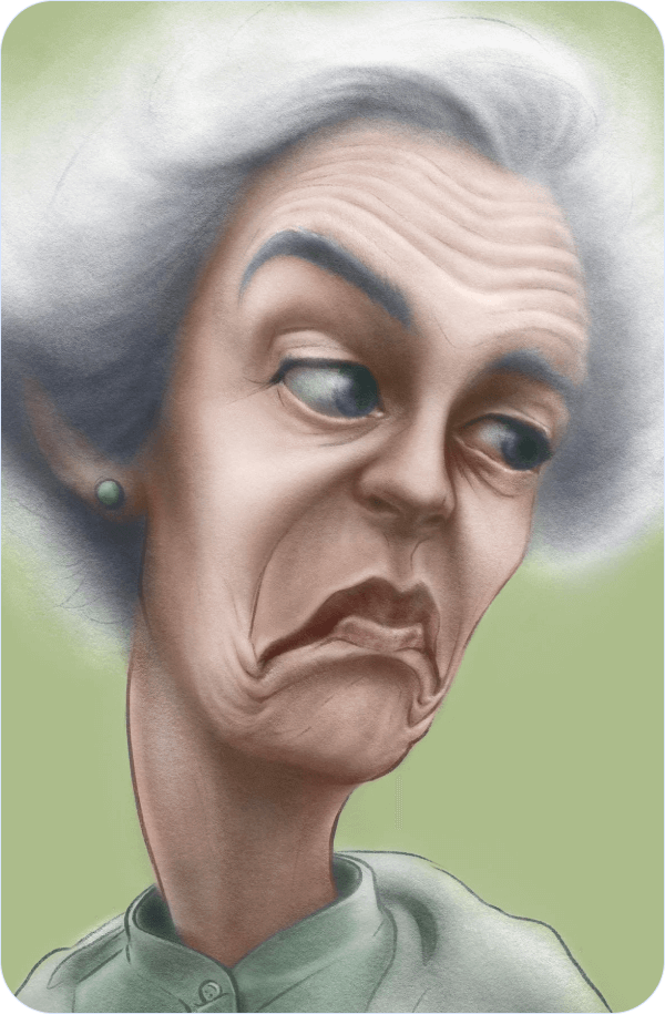 Mid-old lady character